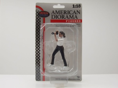 Figur Photographers 2 Frau schwarze Hose für 1:18 Modelle American Diorama