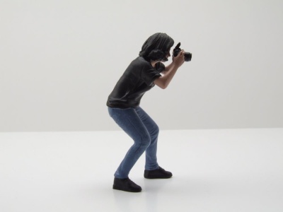 Figur Photographers 4 Frau blaue Jeans für 1:18 Modelle American Diorama