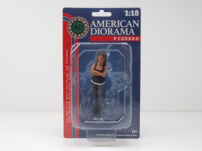 Figur Car Meet 3 Figur 2 Frau mit schwarzen Stiefeln für 1:18 Modelle American Diorama