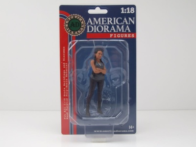 Figur Car Meet 3 Figur 7 Frau mit Zöpfen für 1:18 Modelle American Diorama