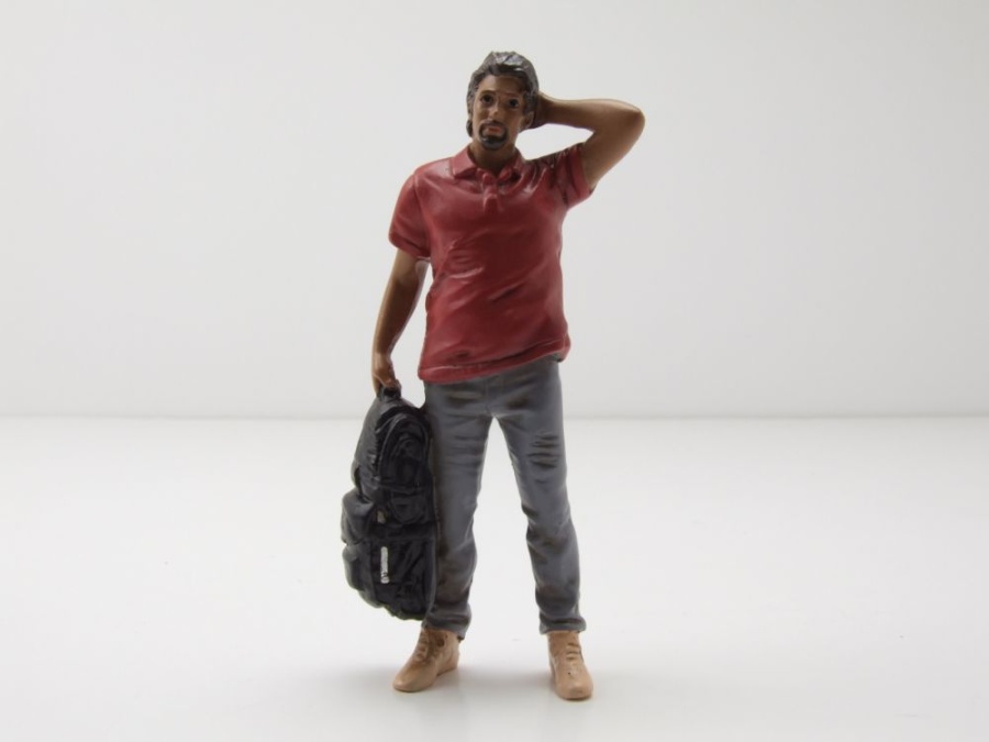 Figur Campers 4 Mann mit rotem Hemd für 1:18 Modelle American Diorama