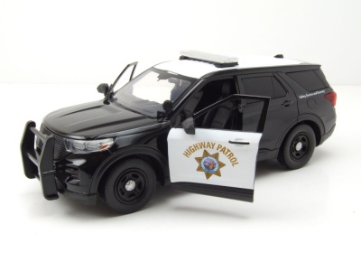 Ford Police Interceptor Utility 2022 schwarz weiß Modellauto 1:24 Motormax