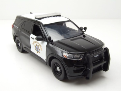Ford Police Interceptor Utility 2022 schwarz weiß Modellauto 1:24 Motormax