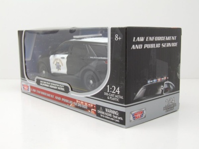 Ford Police Interceptor Utility 2022 schwarz weiß Modellauto 1:24 Motormax