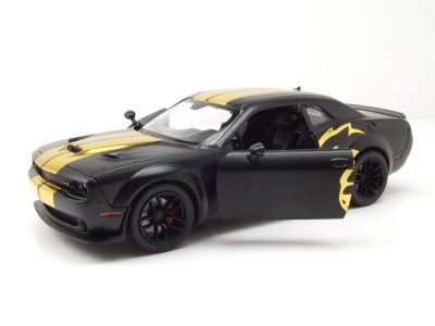 Dodge Challenger SRT Hellcat Widebody 2018 schwarz gold Modellauto 1:24 Motormax