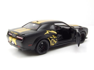 Dodge Challenger SRT Hellcat Widebody 2018 schwarz gold Modellauto 1:24 Motormax