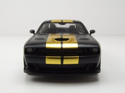 Dodge Challenger SRT Hellcat Widebody 2018 schwarz gold Modellauto 1:24 Motormax