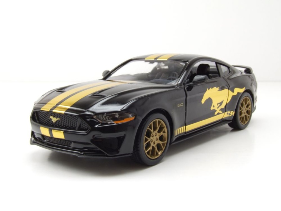 Ford Mustang GT 2018 schwarz gold Modellauto 1:24 Motormax