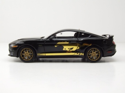 Ford Mustang GT 2018 schwarz gold Modellauto 1:24 Motormax