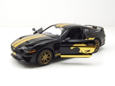 Ford Mustang GT 2018 schwarz gold Modellauto 1:24 Motormax