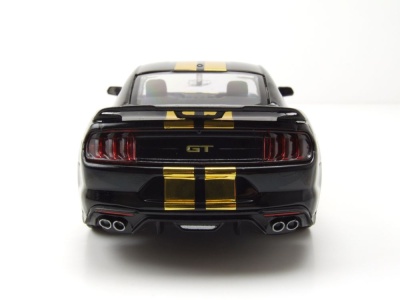 Ford Mustang GT 2018 schwarz gold Modellauto 1:24 Motormax