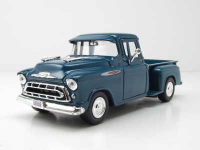 Chevrolet 3100 Stepside Pick Up 1957 blau Modellauto 1:24...