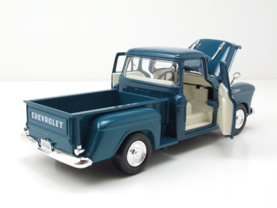 Chevrolet 3100 Stepside Pick Up 1957 blau Modellauto 1:24 Motormax