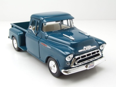 Chevrolet 3100 Stepside Pick Up 1957 blau Modellauto 1:24 Motormax