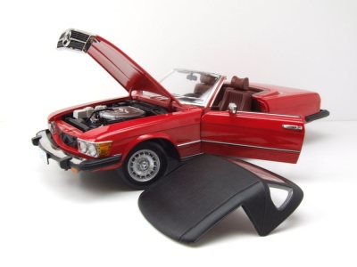 Mercedes 450 SL R107 Cabrio US-Version 1979 rot Dallas Modellauto 1:12 KK Scale