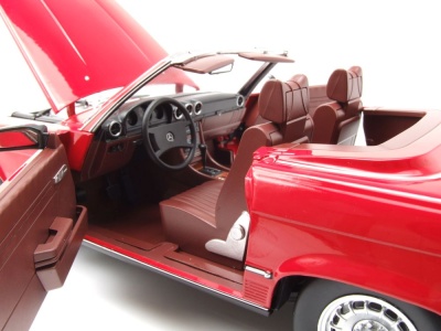 Mercedes 450 SL R107 Cabrio US-Version 1979 rot Dallas Modellauto 1:12 KK Scale