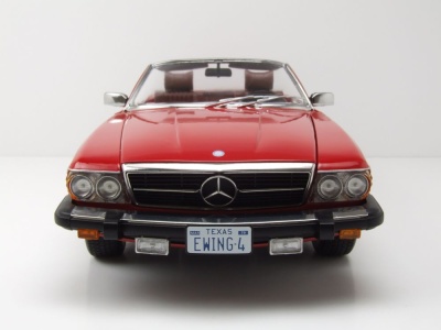 Mercedes 450 SL R107 Cabrio US-Version 1979 rot Dallas Modellauto 1:12 KK Scale