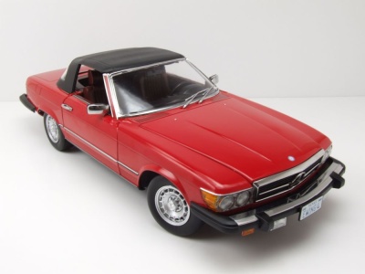 Mercedes 450 SL R107 Cabrio US-Version 1979 rot Dallas Modellauto 1:12 KK Scale
