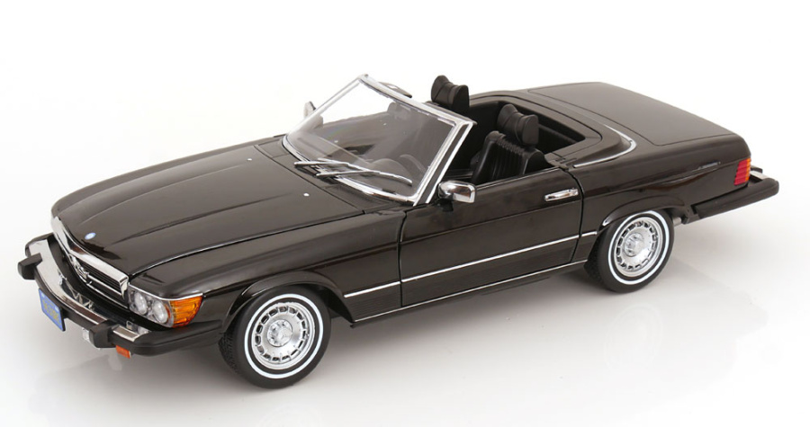 Mercedes 450 SL R107 Cabrio US-Version 1979 schwarz American Giggolo Modellauto 1:12 KK Scale