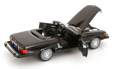 Mercedes 450 SL R107 Cabrio US-Version 1979 schwarz American Giggolo Modellauto 1:12 KK Scale