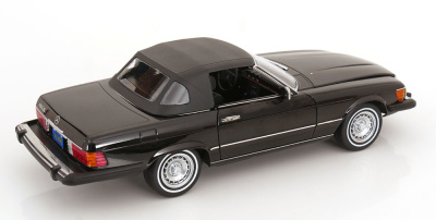 Mercedes 450 SL R107 Cabrio US-Version 1979 schwarz American Giggolo Modellauto 1:12 KK Scale