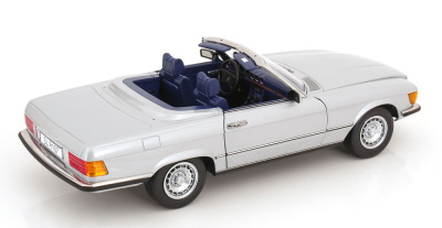 Mercedes 450 SL R107 Cabrio 1985 silber Modellauto 1:12 KK Scale