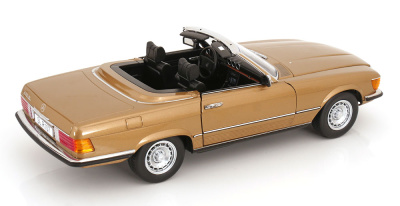 Mercedes 450 SL R107 Cabrio 1985 gold metallic Modellauto 1:12 KK Scale