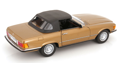 Mercedes 450 SL R107 Cabrio 1985 gold metallic Modellauto 1:12 KK Scale