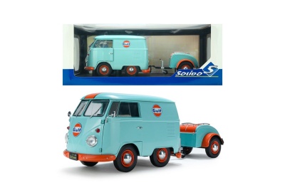 VW T1 Kool Kombi Gulf Oil Tribute hellblau orange Modellauto 1:18 Solido