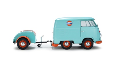 VW T1 Kool Kombi Gulf Oil Tribute hellblau orange Modellauto 1:18 Solido