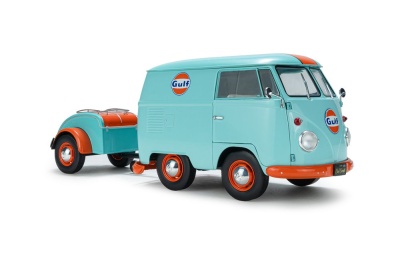 VW T1 Kool Kombi Gulf Oil Tribute hellblau orange Modellauto 1:18 Solido