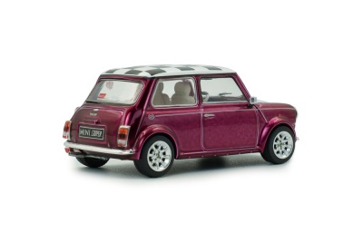 Mini Cooper Sport 1997 lila Schachbrettmuster Dach Modellauto 1:43 Solido