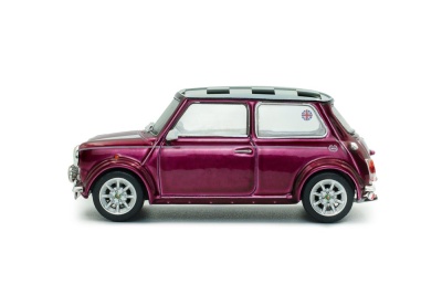 Mini Cooper Sport 1997 lila Schachbrettmuster Dach Modellauto 1:43 Solido