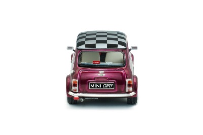 Mini Cooper Sport 1997 lila Schachbrettmuster Dach Modellauto 1:43 Solido