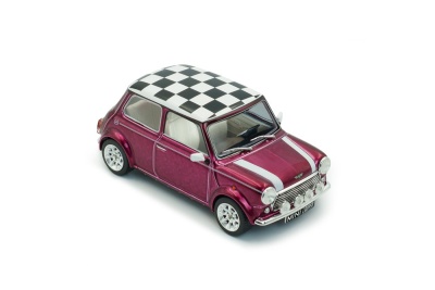 Mini Cooper Sport 1997 lila Schachbrettmuster Dach Modellauto 1:43 Solido