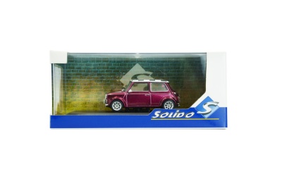 Mini Cooper Sport 1997 lila Schachbrettmuster Dach Modellauto 1:43 Solido