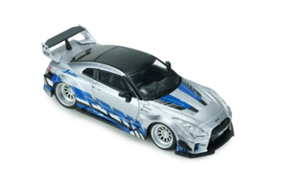 Nissan GT-R R35 Liberty Walk Silhouette 2020 silber blau Modellauto 1:43 Solido