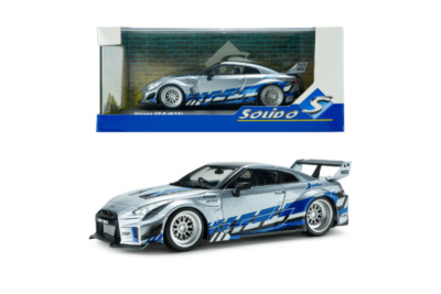 Nissan GT-R R35 Liberty Walk Silhouette 2020 silber blau Modellauto 1:43 Solido