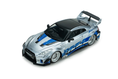 Nissan GT-R R35 Liberty Walk Silhouette 2020 silber blau Modellauto 1:43 Solido
