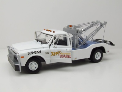 Chevrolet C-30 Dually Wrecker 1969 weiß Abschlepper Fall Guy Stuntman Modellauto 1:18 Greenlight Collectibles