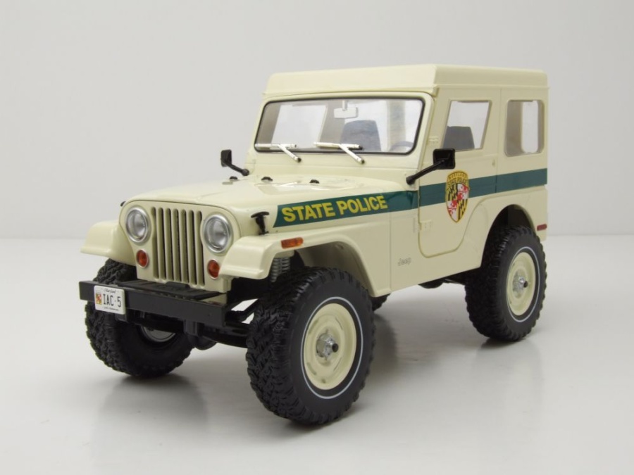 Jeep CJ-5 1983 Hardtop weiß Maryland State Police Modellauto 1:18 Greenlight Collectibles