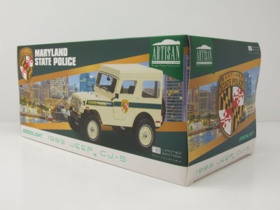 Jeep CJ-5 1983 Hardtop weiß Maryland State Police Modellauto 1:18 Greenlight Collectibles