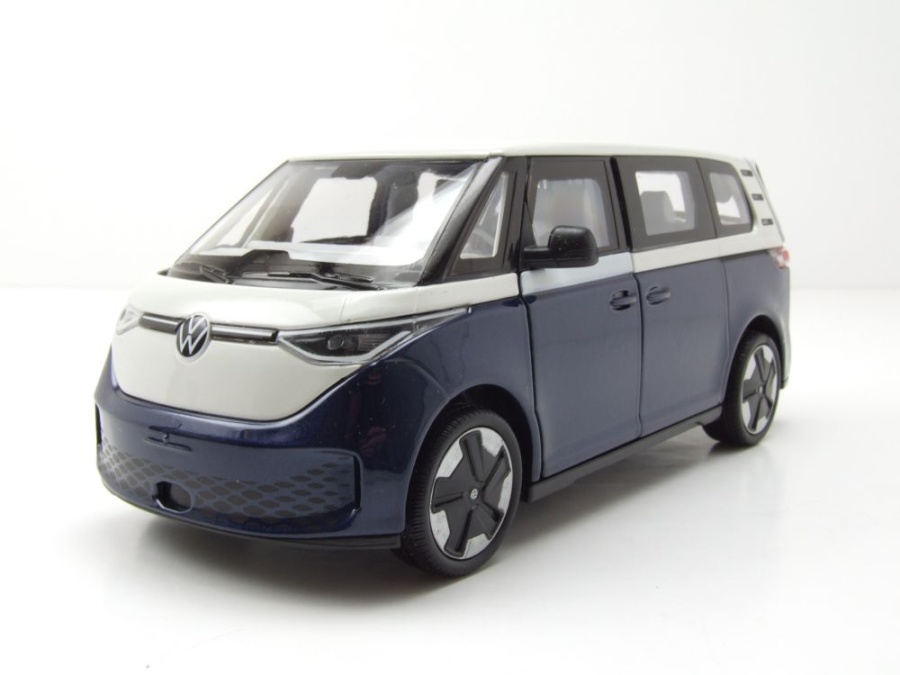 VW ID.BUZZ Bus dunkelblau metallic weiß Modellauto 1:24 Welly