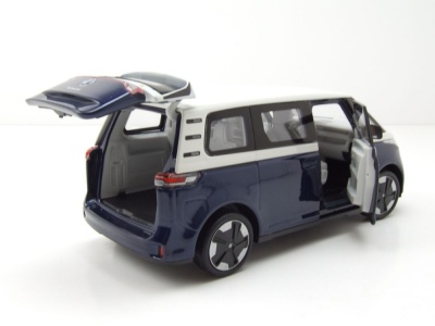 VW ID.BUZZ Bus dunkelblau metallic weiß Modellauto 1:24 Welly