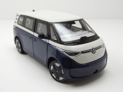 VW ID.BUZZ Bus dunkelblau metallic weiß Modellauto 1:24 Welly