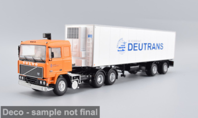 Volvo F12 Sattelzug Deutrans 1980 orange Modellauto 1:43...
