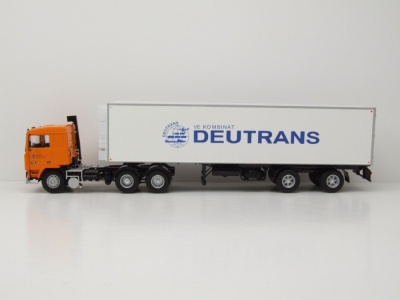 Volvo F12 Sattelzug Deutrans 1980 orange Modellauto 1:43 Premium ClassiXXs