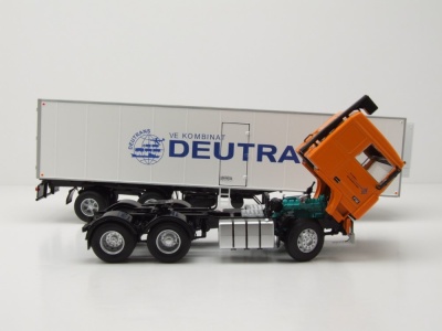 Volvo F12 Sattelzug Deutrans 1980 orange Modellauto 1:43 Premium ClassiXXs