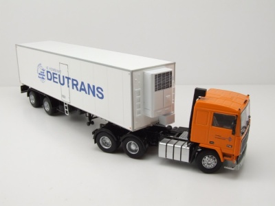 Volvo F12 Sattelzug Deutrans 1980 orange Modellauto 1:43 Premium ClassiXXs