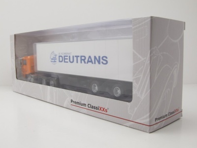 Volvo F12 Sattelzug Deutrans 1980 orange Modellauto 1:43 Premium ClassiXXs